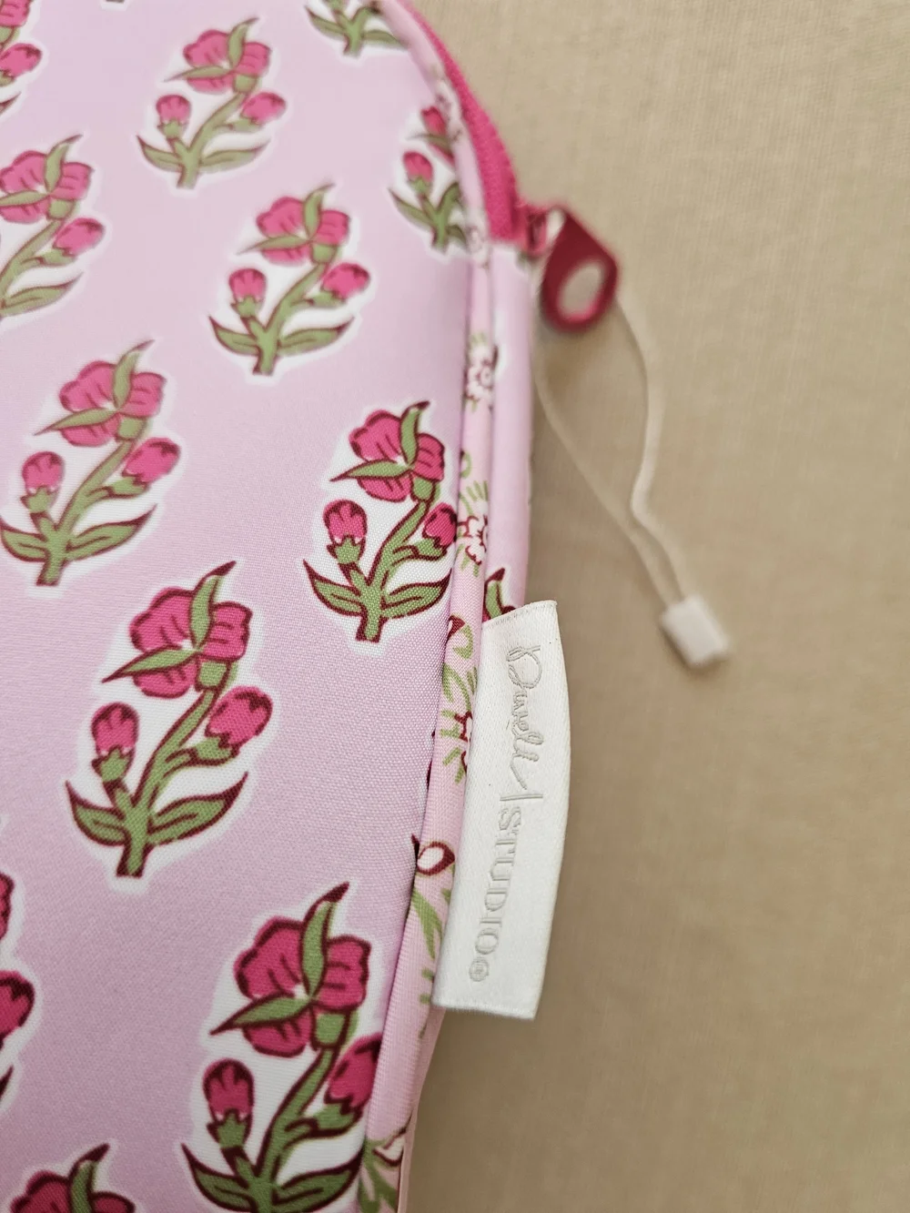 NWT Dwell Studio Set of 3 Pink Block Indian Print Cosmetic Bags